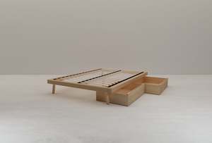 Queen Frame: Boston Queen Platform Flexi-Slat Bed Base With 2x Storage Drawer