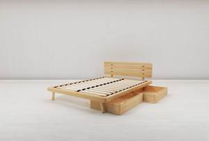 Queen Frame: Boston Queen Flexi-Slat Bed With 2 x Storage Drawer