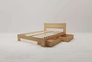 Queen Frame: Roset Queen Flexi-Slat Bed Frame With 2 x Storage Drawer