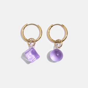 Lilac Geo Earrings - Fazeek