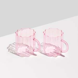 Fazeek - set of 2 PINK Wave Mugs