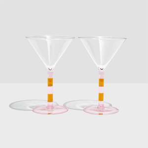 Fazeek - set of 2 Striped Martini Glasses