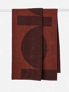 Bedding Blankets: Citta Reflect Beach Towel - Mulberry/Ruby
