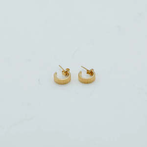 Jewellery: Lines Hoop Studs - Sophie