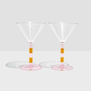 Fazeek - set of 2 Striped Martini Glasses