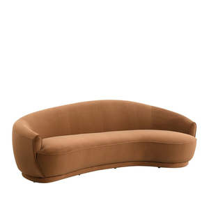 Furniture: Velma Curved Sofa – Warm Copper Velvet