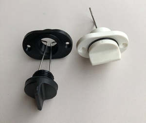 Drain Bung 1" Fine Thread Drain Plug & Base Black