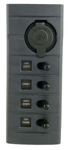 Connex Switch Panel 4-Way BackLit Waterproof 12V SOCKET