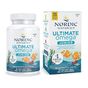 Nordic Naturals Ultimate Omega Junior Ages 6-12 Strawberry 680 mg 90 Caps