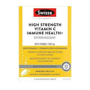 Swisse Ultiboost Immune Health Vitamin C + Vitamin D, Zinc & Echinacea Effervesc&hellip;