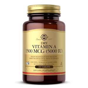 Solgar: Solgar Dry Vitamin A 5,000IU Tablets - Clearance - (EXP:03/2026)