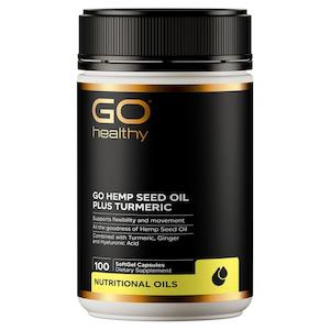 GO Healthy Go Hemp Seed Oil Plus Turmeric 100 Softgels