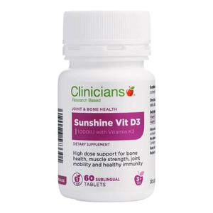 Clinicians Sunshine Vitamin D3 With Vitamin K2 60 Tablets
