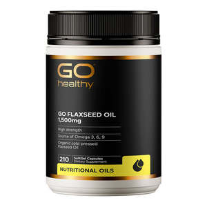 GO Healthy Go Flaxseed Oil 1,500mg - High Potency 210 softgels
