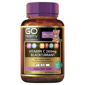 GO Healthy Go Kids Vitamin C Blackcurrant 60 Chewable Tablets