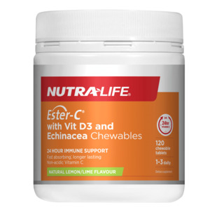 Nutra-Life Ester-C 1000mg with Vitamin D3 Echinacea 120 Chewable Tablets