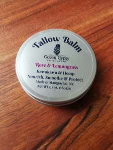 Rose Geranium & Lemongrass Tallow Balm. Made With Organic Tallow