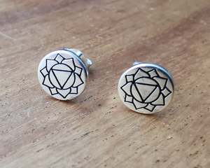 Full Jewellery Range: Heart Chakra Stud Sterling Silver Studs