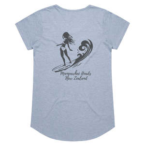 Girl in the Curl Surfer Tee in Dusky Blue