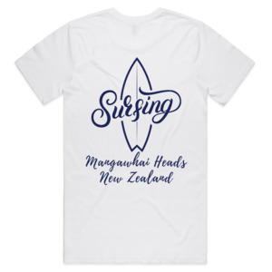 Ocean Gypsy Clothing: Ride the Wave Men's Mangawhai Surfing Organic Tee