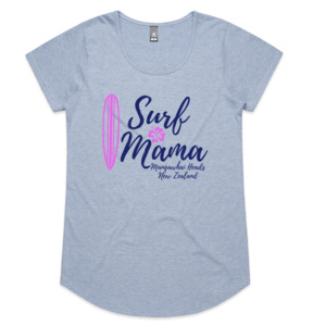 Ocean Gypsy Clothing: Surf Mama Dusky Blue Women's Tee