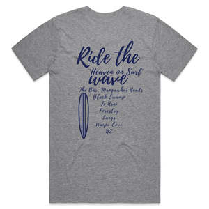 Organic Cotton Ride the Wave Location Grey Mens Tee