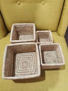 Square Natural Baskets Set of 4