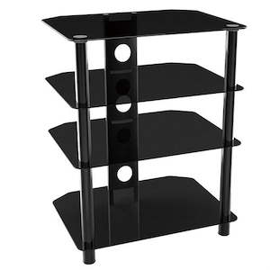 Av Furnitures: 4 Shelf Glass AV Cabinet