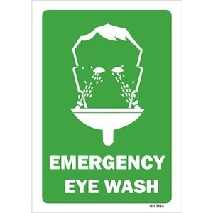 Eye Care Burns: Emergency Eye Wash Sign