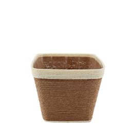 Products: Seagrass Look Pot Cover 18.5Sqx14.5Hcm - Natural/White Oceans Floral