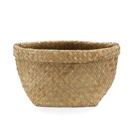Nat Woven Rolled Top Pot 20Diax17Hcm - Natural Oceans Floral