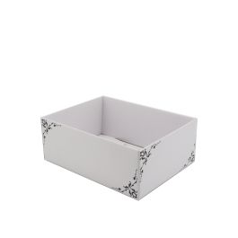 Products: Border Design Hamper Box Small 25Lx19Wx9.6Hcm Pk/10 - White/Charcoal Oceans Floral