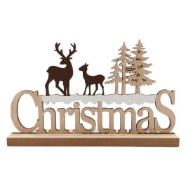 Products: Nordic Wooden Xmas Reindeer & Trees Stand 24Lx4Wx15Hcm - Multi Oceans Floral