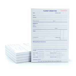 Products: Florist Order Pad 500 Pages Pk/5 - White Oceans Floral