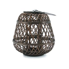 Bamboo Orion Lantern w/Rope Handle 14TDx31Hcm - Dark Brown Oceans Floral