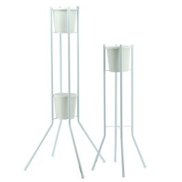 Metal Flower Rack w/2 Plastic Pots 115Hcm - White Oceans Floral