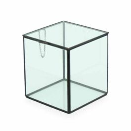 Products: Glass “Sunglade” Terrarium w/Hinged Lid 13.5Sqx15Hcm - Clear/Black Oceans Floral
