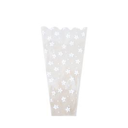 Products: Cello Hoheria Stardust Scallop Top Sleeve 38Lx20TWx10BWcm (30mu) Pk/100 - White Oceans Floral