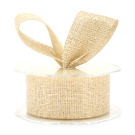 Products: Woven Glamour Ribbon 60mmx20m - Natural/Gold Oceans Floral