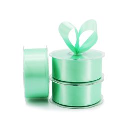 Products: Nylon Satin Ribbon Woven Edge 38mmx25m - Soft Green Oceans Floral