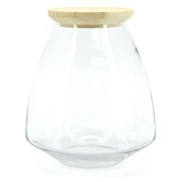 Products: Glass “Nymph” Terrarium w/Wood Lid 20Diax21Hcm - Clear Oceans Floral