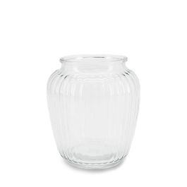 Glass Ribbed High Shoulder Vase Medium 15Diax16Hcm - Clear Oceans Floral