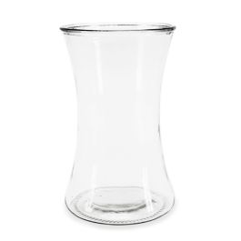 Glass Concave Shape Vase Large 12TDx12BDx20Hcm - Clear Oceans Floral