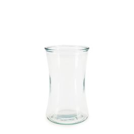 Glass Concave Shape Vase Small 10TDx9.5BDx16.5Hcm - Clear Oceans Floral
