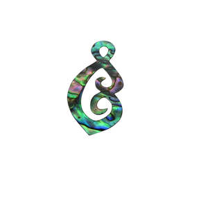 GLOSS PAUA VENEER SHAPE - DOUBLE KORU TEAR