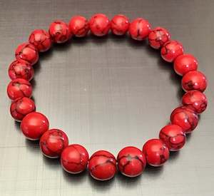 Bracelet, red howlite