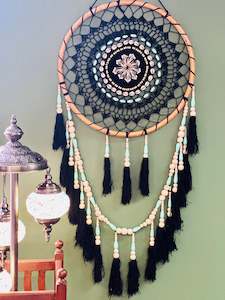 Dream Catcher Featured: Wall hanging, black, beach life 50cm
