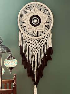 Dream Catcher Featured: Wall hanging, black mandala 42cm