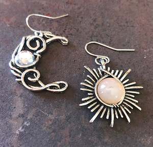 Sun and moon earrings