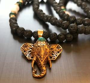Necklaces: Necklace elephant Mala 108 beads